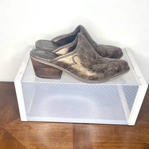 Gomax Western Mules- Brown/Metallic Size: 7